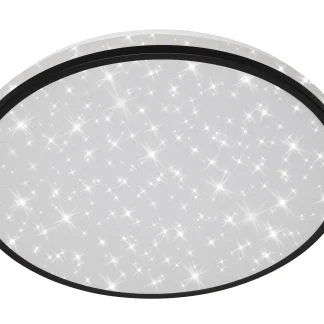 Briloner LED Deckenleuchte Nigra schwarz Ø 38 cm mit Sternenhimmel