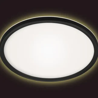 Di-Ka ultraflaches LED Panel Slim Ø 42 cm schwarz mit Backlight