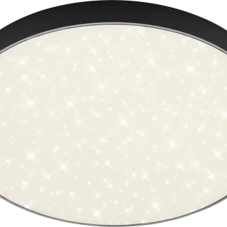 Briloner LED Deckenleuchte Flame Star schwarz Ø 38,7 cm mit Sternenhimmel