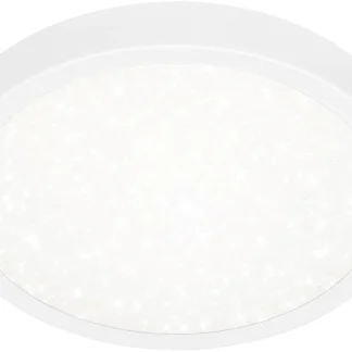 Briloner LED Deckenleuchte Runa Ø 28 cm, weißer Metallrahmen, Sternencover