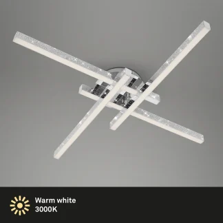 Di-Ka LED Wand- und Deckenleuchte Rey 60x60cm chrom Glitzereffekt