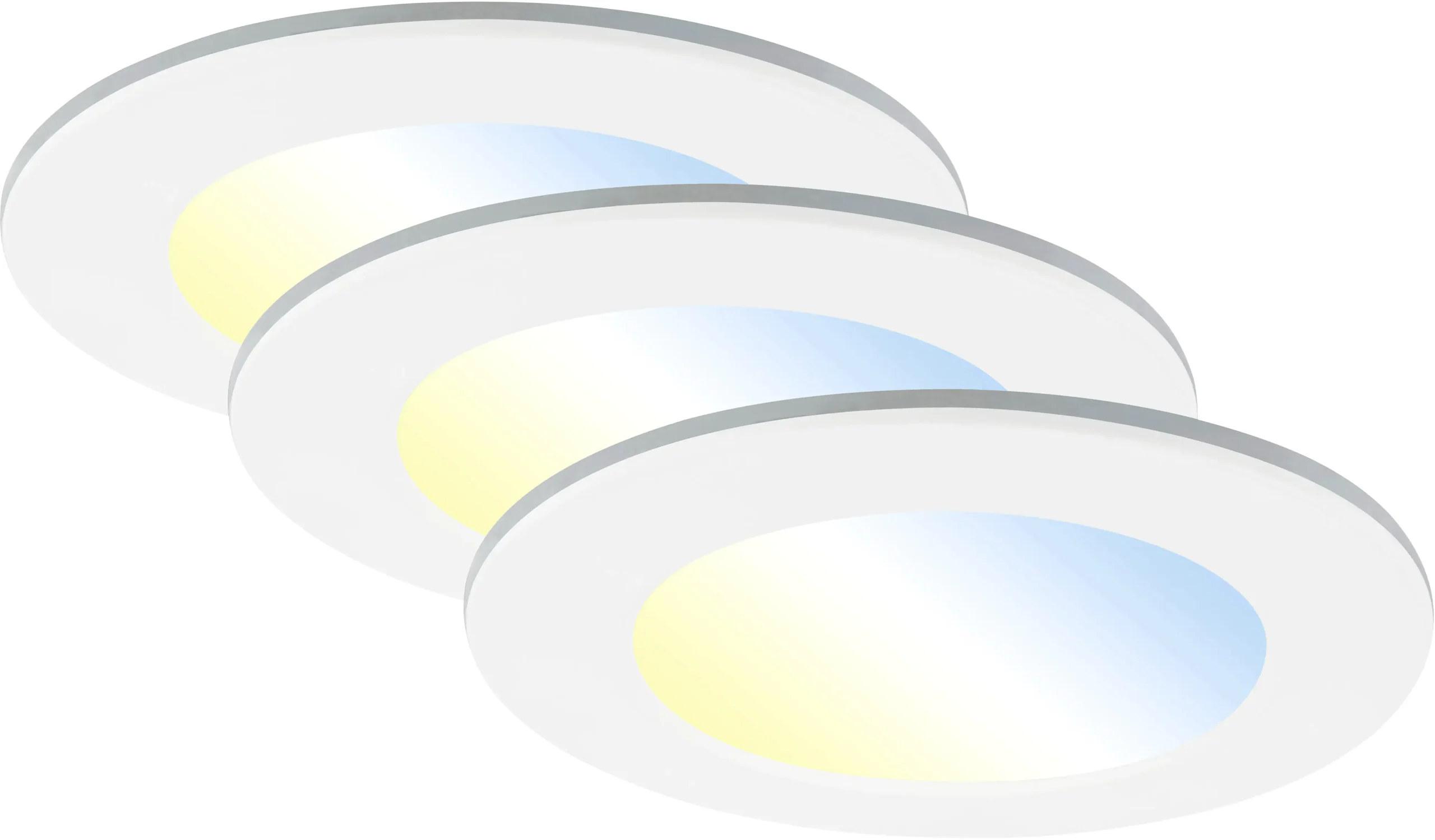 Di-Ka LED Einbauleuchte Fungo CCT 3er Set weiß Ø 9,2 cm 4,8W dimmbar