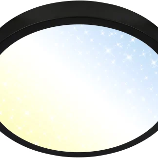 Briloner LED Deckenleuchte Runa Ø 38 cm schwarz Sternencover CCT