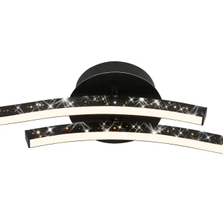 Briloner LED Deckenleuchte 80,5 cm, schwarz, Glitzereffekt