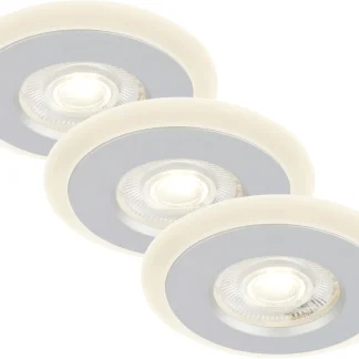 Di-Ka LED Einbauleuchte Skill 3er Set chrom-matt Ø 8,4 cm 4,9W, warmweiß