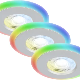 Di-Ka LED Einbauleuchte Skill Color 3er Set chrom-matt Ø 8,4 cm 5 W dimmbar