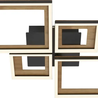 Briloner LED Deckenleuchte Frames 53 cm, schwarz, mit Hinterschnitt