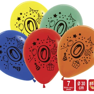 TIB Heyne Luftballon Zahl 0 7 Stück