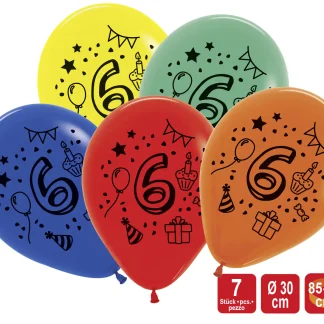 TIB Heyne Luftballon Zahl 6 7 Stück