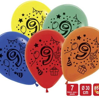 TIB Heyne Luftballon Zahl 9 7 Stück