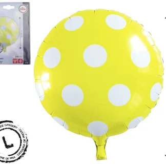 TIB Heyne Folienballon Punkte gelb 1 Stück