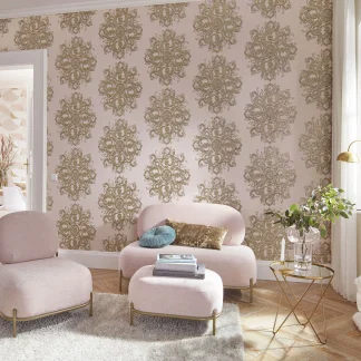 Erismann Vliestapete 10154-05 ELLE Decoration ornament rosa 10,05 x 0,53 m