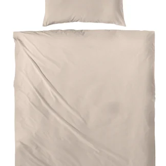 Mako-Satin-Bettwäsche beige, 135 x 200 cm