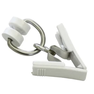 Gardinia T-Rollring mit Klammer 20 Stück, weiß