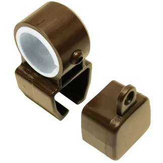 Gardinia Halter und Endkappe für U-Lauf, bronze, 2-er Pack