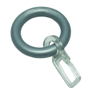 Gardinia Ringe für Vitragestangen mit Haken, silber-matt, 10-er Pack