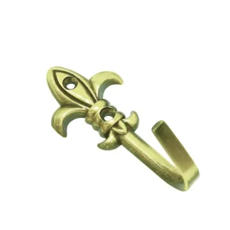 Gardinia Zierhaken Lilie messing-poliert, 5,5 cm, 2 Stück