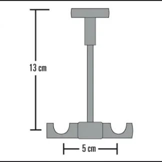 Gardinia Universal Deckenträger Memphis offen, edelstahl, 13,5 cm, Ø 16 mm