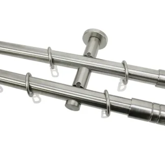 Gardinia Komplett-Set Zylinder Ø 20 mm, 2-läufig, edelstahl-optik