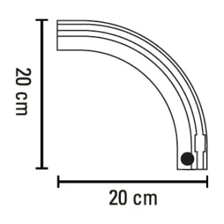 Gardinia Rundbogen rechts 1-läufig, aluminium