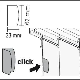 Gardinia Magnet-Clip für Flächenvorhang weiß, 6 x 3,3 cm