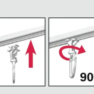 Gardinia Drehgleiter 20 Stück, weiß, für 6 mm Laufkanal