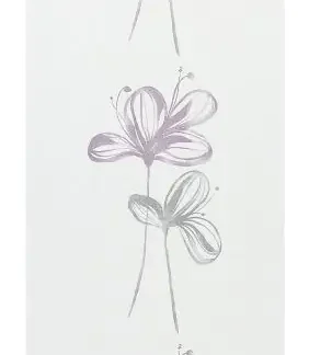 Gardinia Flächenvorhang Flower weiß-lila, 60 x 245 cm