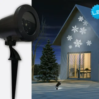 Näve LED Projektor Schneeflocke kaltweiß