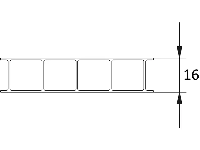 Gutta Polycarbonat-Doppelstegplatte 250 x 98 cm 16 mm klar