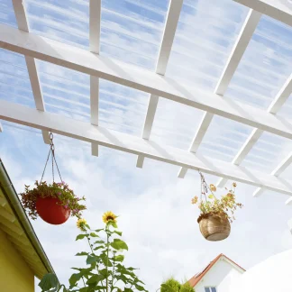 Gutta Polycarbonat-Wellplatte Trapez 76/18 700 x 95 cm 1,4 mm klar
