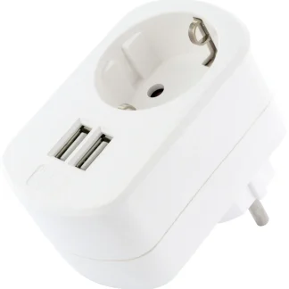 Schwaiger Ladeadapter USB mit durchgeschleifter Steckdose