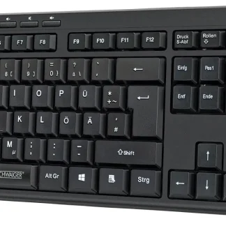 Schwaiger Computer Tastatur schwarz kabelgebunden, USB 2.0 A