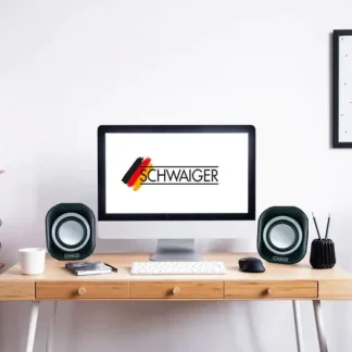 Schwaiger 2 PC Lautsprecher schwarz Klinkenstecker, USB 2.0 A