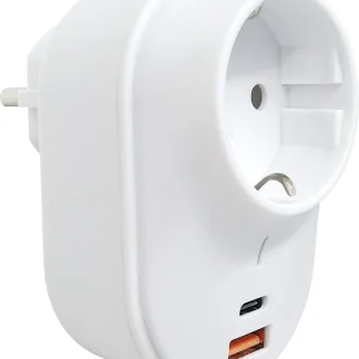 Schwaiger Zwischenstecker mit USB-Ladeadapter USB 2.0 & USB-C Anschluss