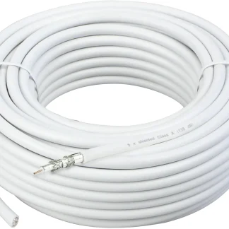 Schwaiger Koaxialkabel KOX13525 052 (135dB) weiß, 25,0m, 5-fach geschirmt, ohne F Stecker