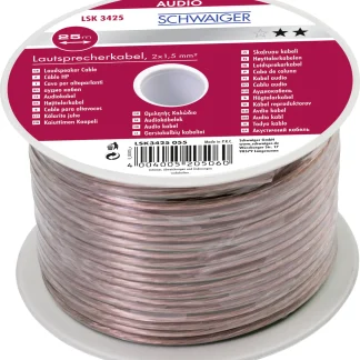 Schwaiger Lautsprecherkabel LSK3425 055 transparent, 25m, 2x 1,5mm², unkonfektioniert
