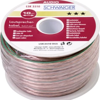 Schwaiger Lautsprecherkabel LSK3510 055 transparent, 10m, 2x 2,5mm², unkonfektioniert