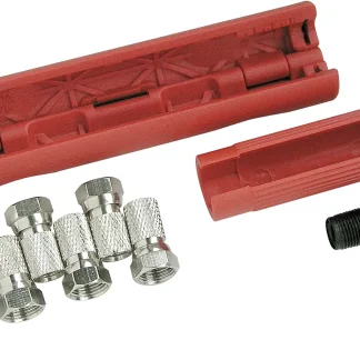 Schwaiger Montage-Set für F Stecker ABISET30 531 rot/schwarz, mit Werkzeug und F Steckern