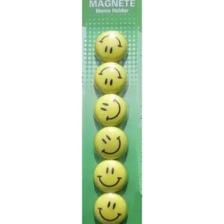 Vigo Magnete für Magnettafeln 6er Pack, Smiley, rund