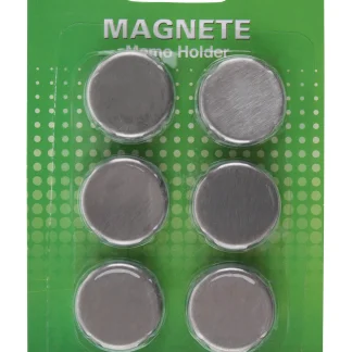 Vigo Magnete rund Edelstahloptik, 6 Stück