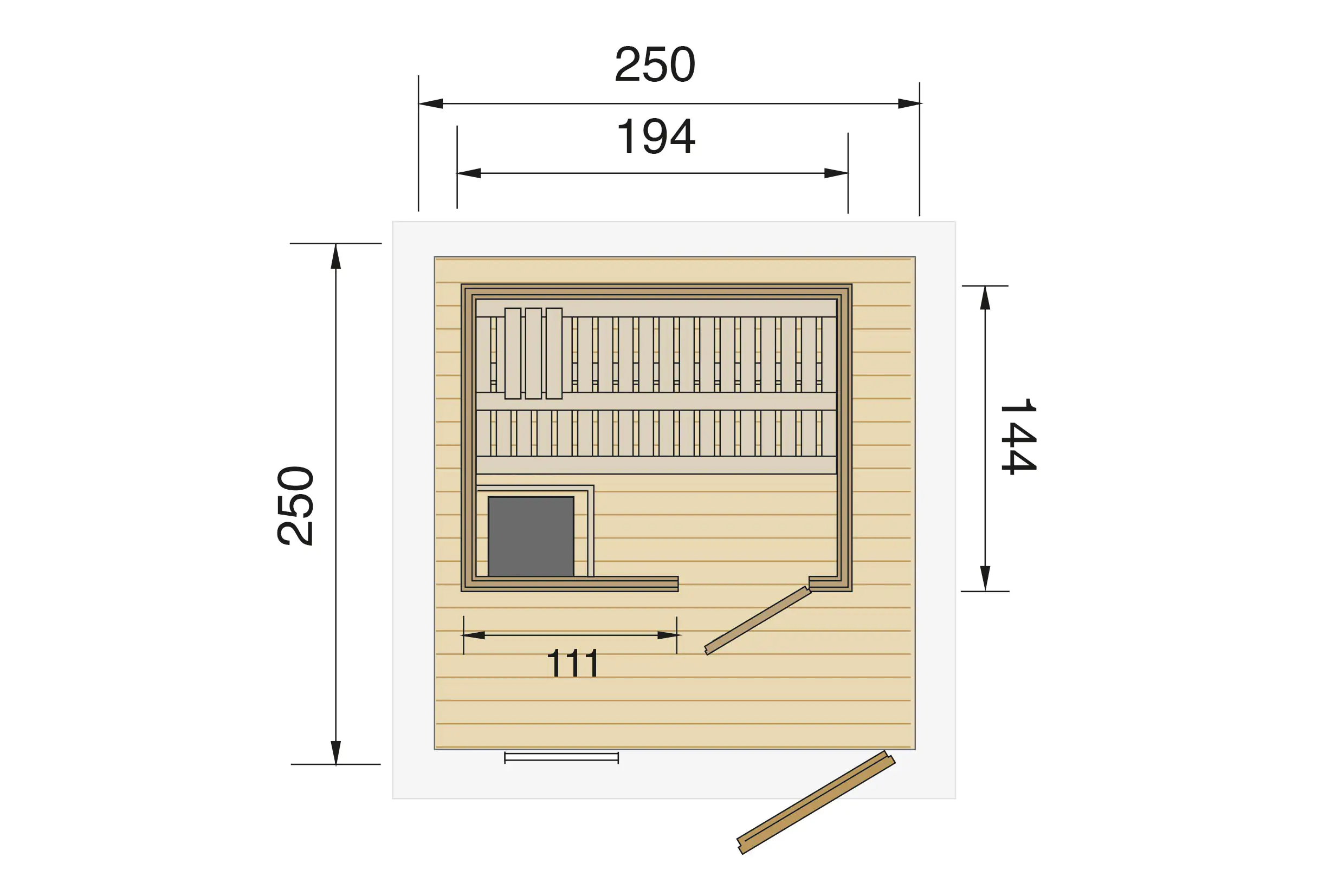 weka Saunahaus MIKKELI Sparset 7,5 kW BioS