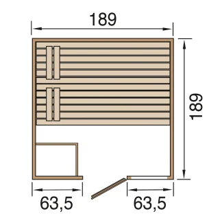 Weka Massivholzsauna Valida 3 mit Glastür