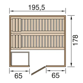 Weka Massivholzsauna Bergen 1.8 mit Holztür