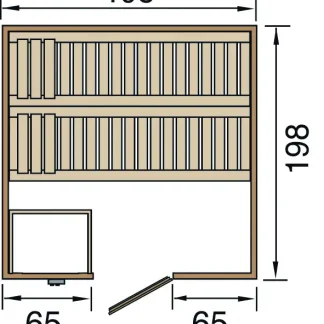 Weka Massivholzsauna Bergen 2 mit Holztür