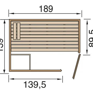 Weka Massivholzsauna Valida Eck 1 mit Glastür