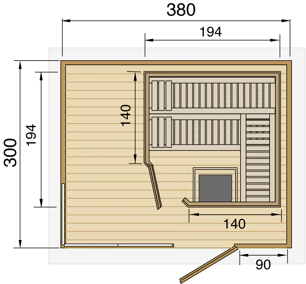 weka Design-Saunahaus CUBILIS Sparset 7,5 kw OS