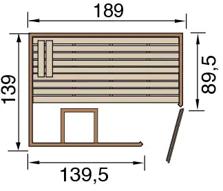 Weka Massivholzsauna Valida Eck 1 mit Glastür und Fenster