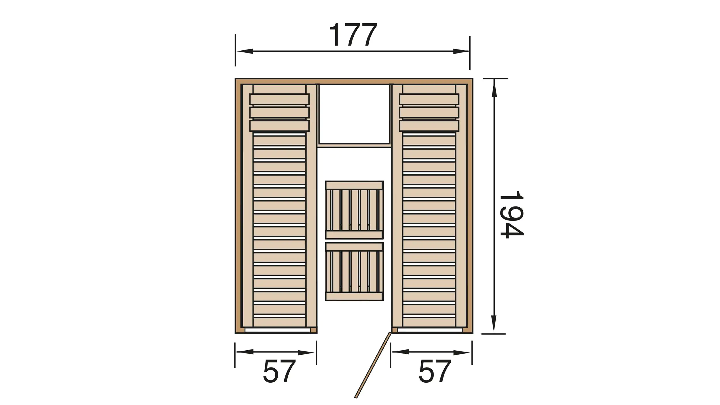 Weka Element-Sauna Kaarina 2 mit Glastür