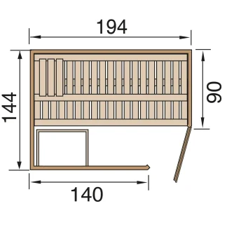 Weka Element-Ecksauna Varberg 1 mit Glastür