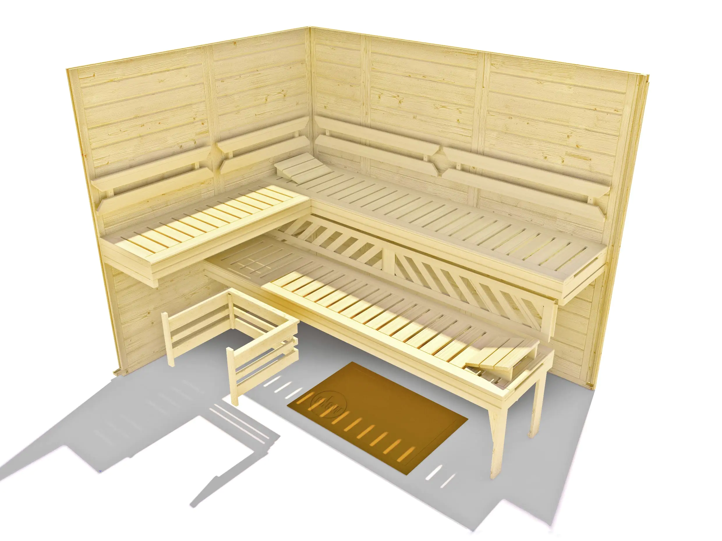 weka Premium Massivholz-Elementsauna Kemi Gr. 2 Sparset 7,5 kW OS